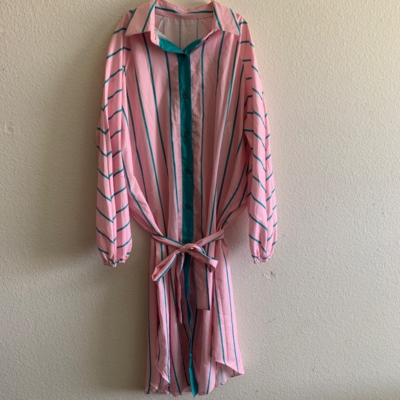 Striped Shirt Dress - Picture 1 of 2